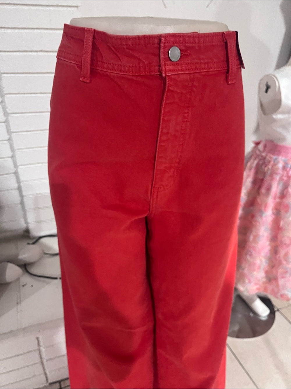 High-Waist Red Wide-Leg Pants